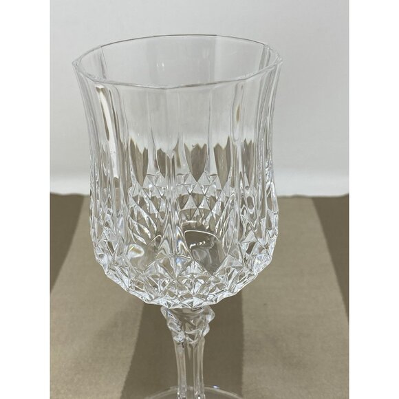 Vintage Cristal d'Arques Durand Longchamp Cut Crystal Wine Glasses Set 7 France - Picture 3 of 10
